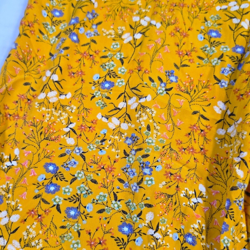 Old Navy Womens XL Mustard Yellow Floral Sleeveless Wide Leg Jumpsuit 0522 - Picture 2 of 6